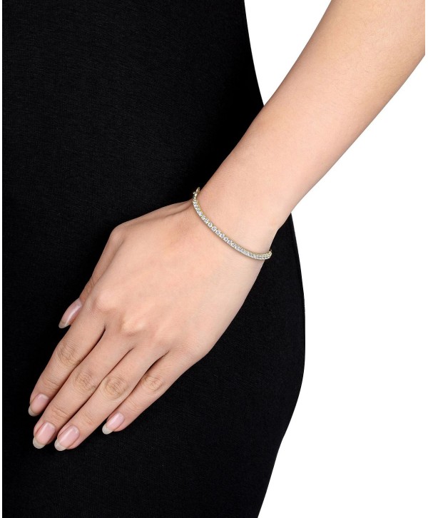 Cubic Zirconia Curved Bar Bracelet