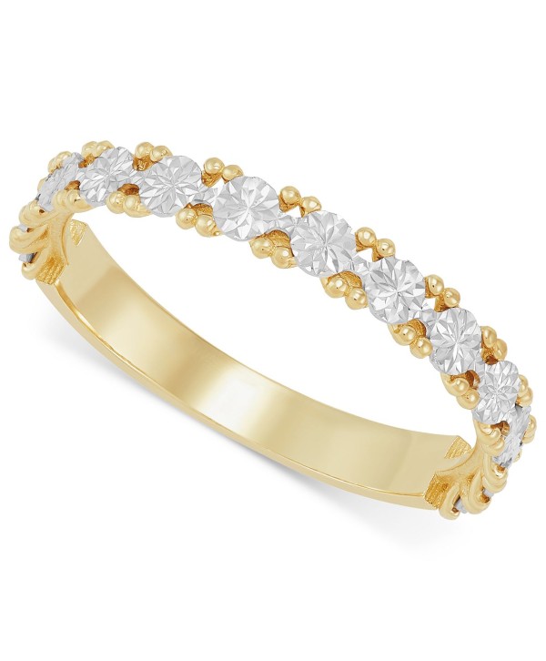 Floral Illusion Stack Ring in 10k Two-Tone Gold