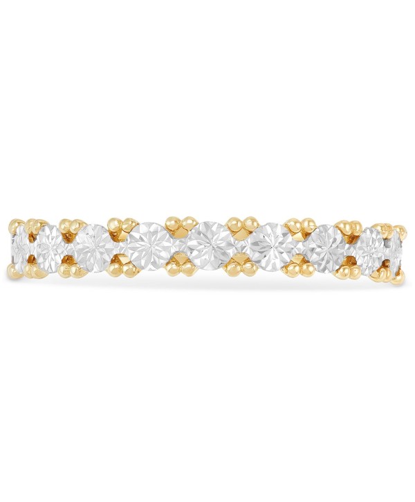 Floral Illusion Stack Ring in 10k Two-Tone Gold