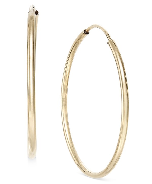 Polished Endless Hoop Earrings in 10k Gold