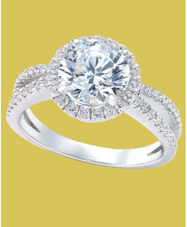 Cubic Zirconia Rounded Split Shank Ring