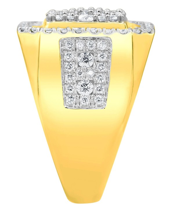 Men's Diamond Cluster Ring (3 ct. t.w.) in 10k Gold and White Gold