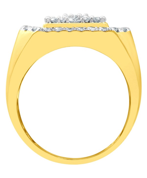 Men's Diamond Cluster Ring (3 ct. t.w.) in 10k Gold and White Gold