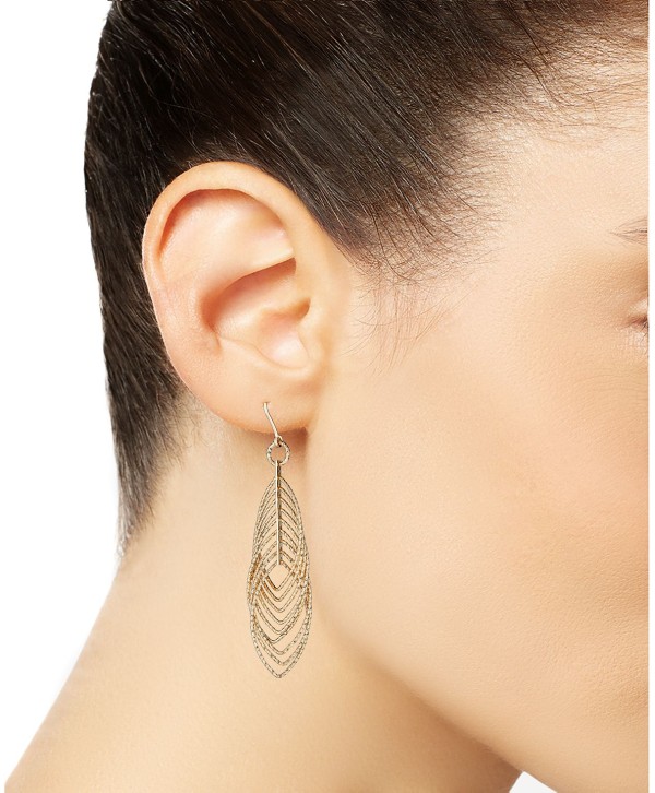 Textured Marquise Multi-Ring Drop Earrings in 14k Gold-Plated