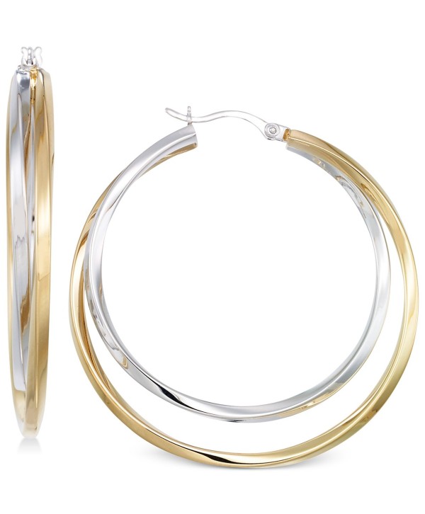 Interlocking Hoop Earrings in 14k Gold-Plated Silver