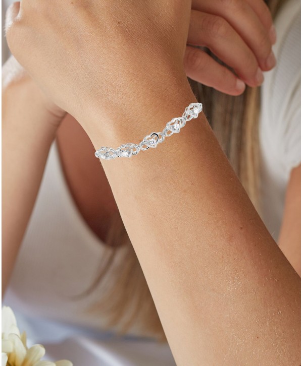 Cubic Zirconia Infinity Heart Bracelet