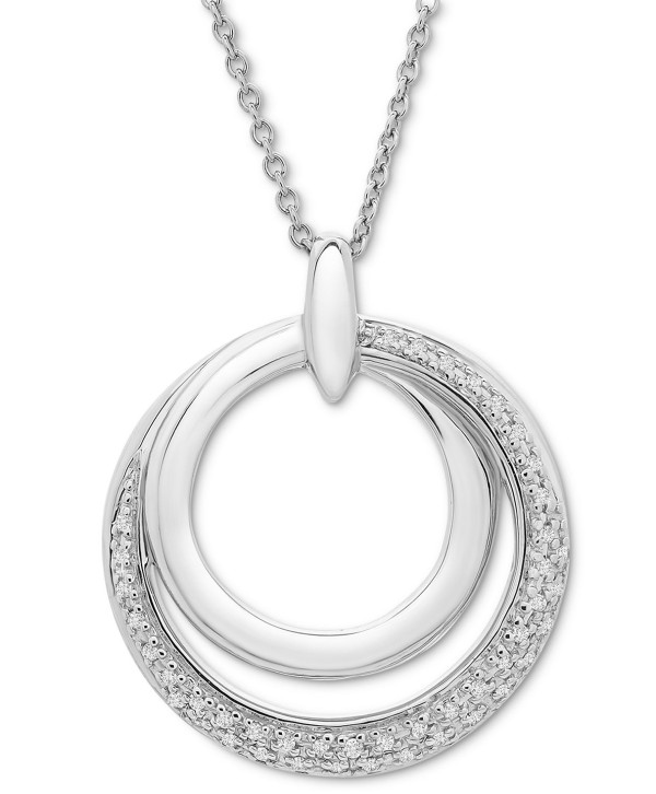 Diamond Double Circle Pendant Necklace & Drop Earrings (1/6 ct. t.w.)