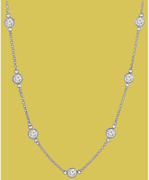 Cubic Zirconia Bezel-Set Necklace in 18k Gold-Plated