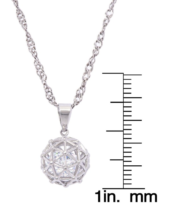 Cubic Zirconia Ball Pendant Necklace 16