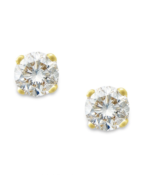 Round-Cut Diamond Stud Earrings in 10k Yellow or White Gold (1/6 ct. t.w.)