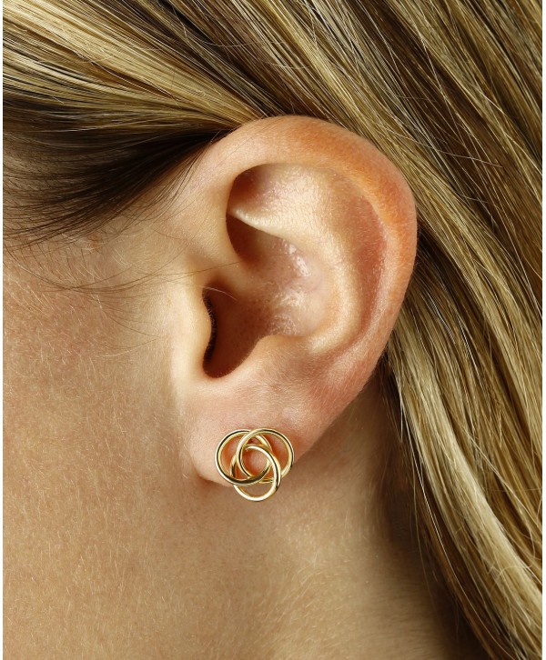 Love Knot Stud Earrings in 14k Gold