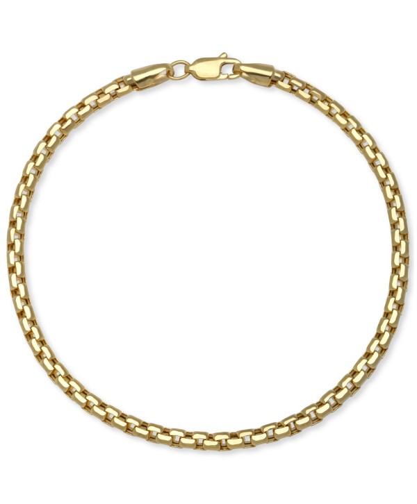 Rounded Box Link Chain Bracelet in 14k Gold