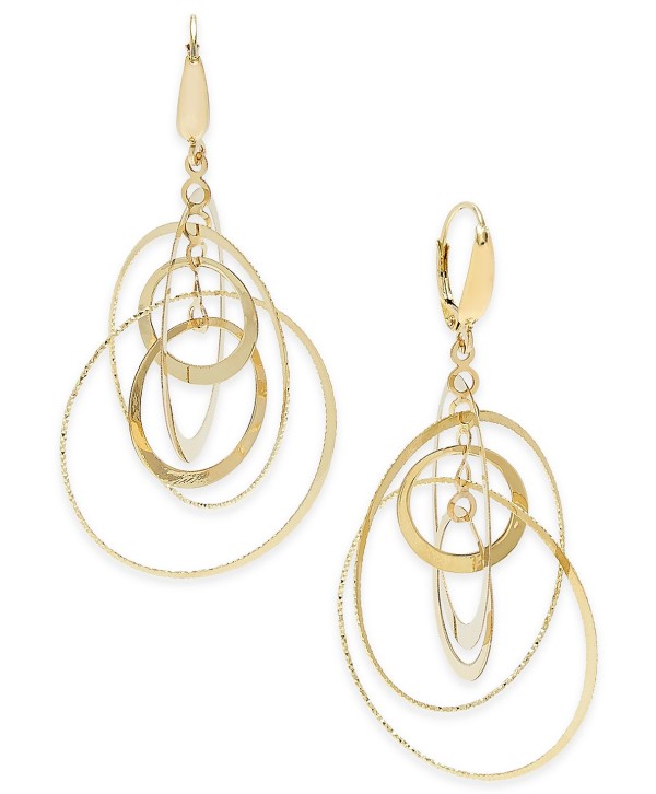 Multi-Circle Orbital Drop Earrings in 14k Gold