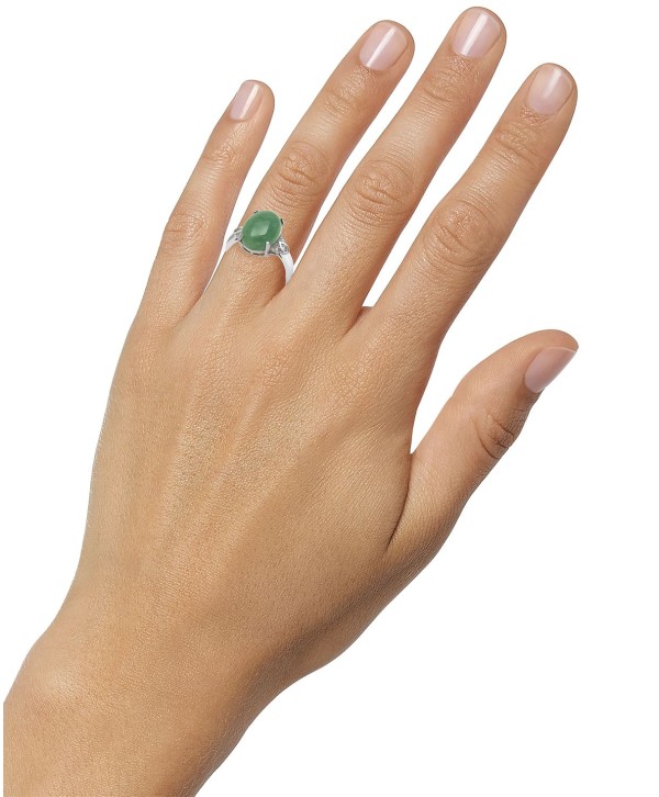 Dyed Jade (10mm) and Diamond (1/10 ct. t.w.) Ring