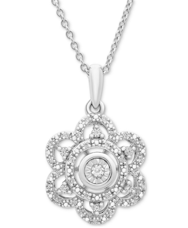 Diamond Scallop Pendant Necklace & Matching Stud Earrings