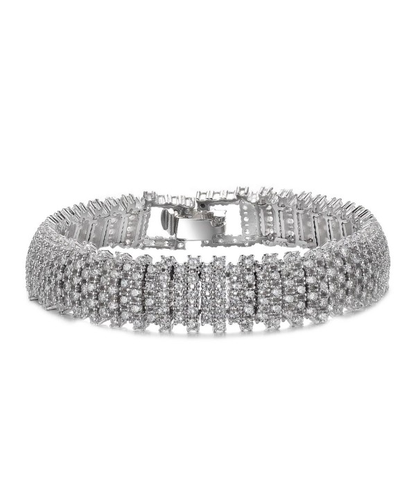 Exquisite White Gold-Plated Link Bracelet