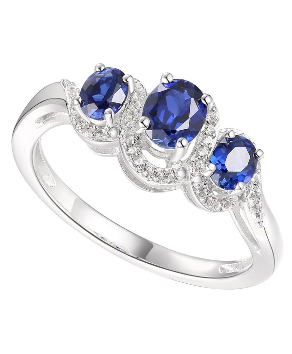 Sapphire (3/4 ct. t.w.) & Diamond (1/10 ct. t.w.) Statement Ring