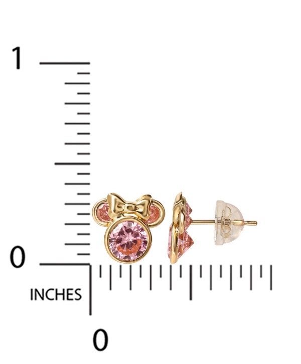 Pink Cubic Zirconia Stud Earrings in 14k Gold