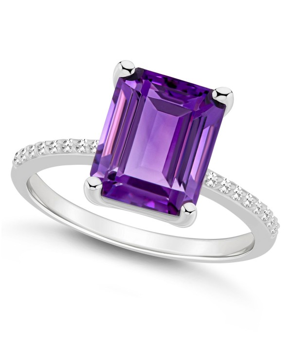 Women's Amethyst (3-1/6 ct.t.w.) and Diamond (1/10 ct.t.w.) Ring