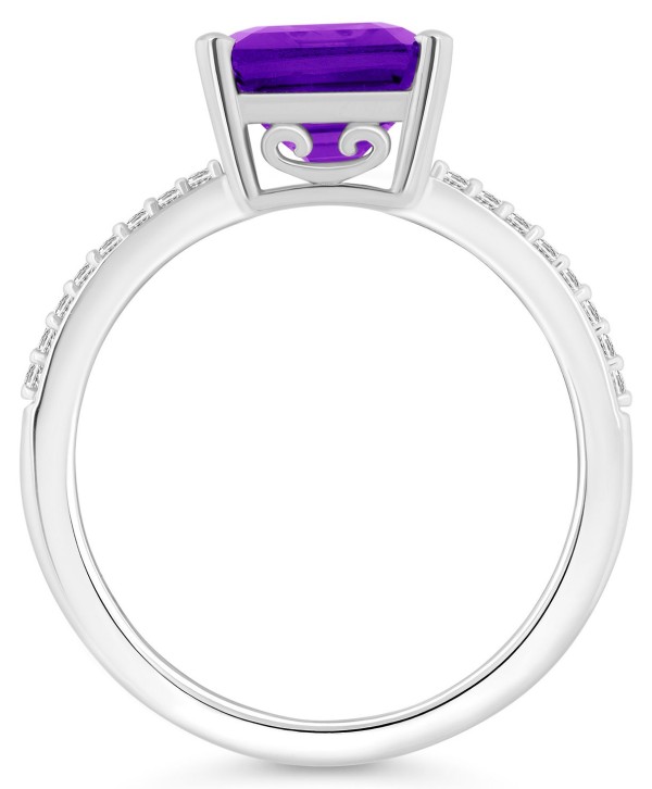 Women's Amethyst (3-1/6 ct.t.w.) and Diamond (1/10 ct.t.w.) Ring