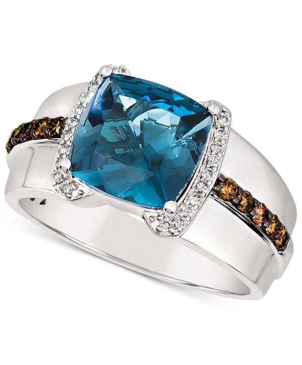 Men's Deep Sea Blue Topaz (4-1/2 ct. t.w.) & Diamond (3/8 ct. t.w.) Ring