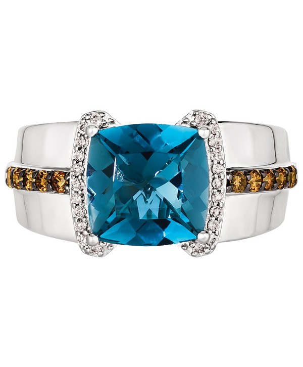 Men's Deep Sea Blue Topaz (4-1/2 ct. t.w.) & Diamond (3/8 ct. t.w.) Ring