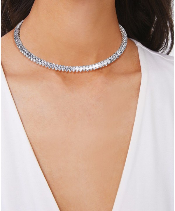 Cubic Zirconia Marquise Collar Necklace