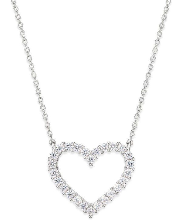 Cubic Zirconia Heart Pendant Necklace