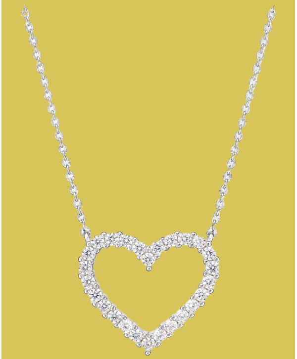 Cubic Zirconia Heart Pendant Necklace