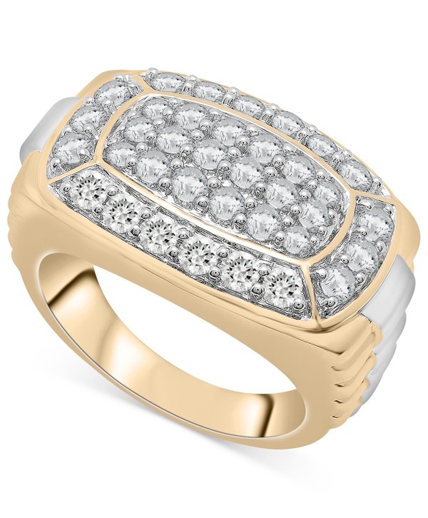 Men's Diamond Cluster Two-Tone Ring (2 ct. t.w.) in 10k Gold