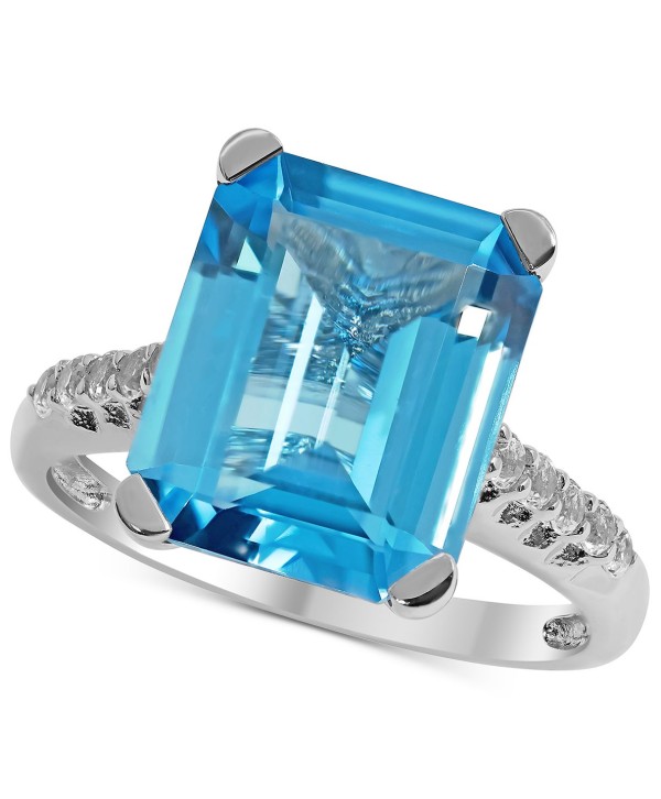 Blue Topaz (6 ct. t.w.) & White Topaz (1/4 ct. t.w.) Statement Ring