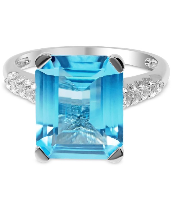 Blue Topaz (6 ct. t.w.) & White Topaz (1/4 ct. t.w.) Statement Ring