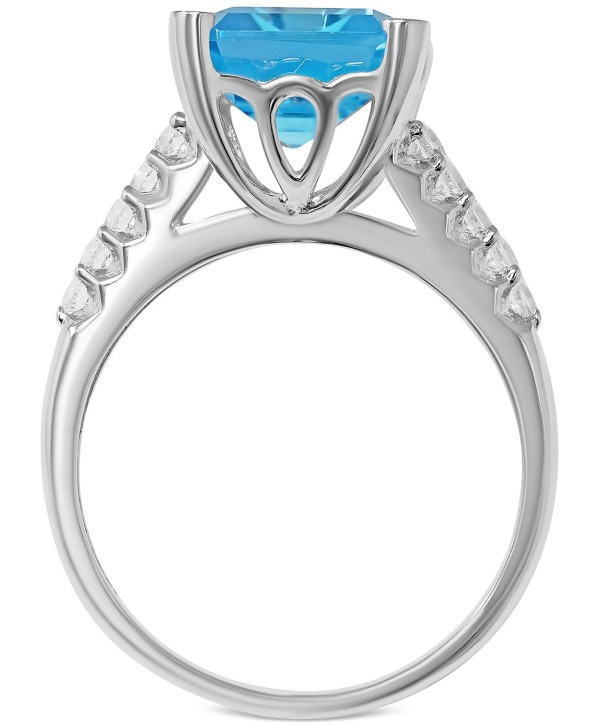 Blue Topaz (6 ct. t.w.) & White Topaz (1/4 ct. t.w.) Statement Ring