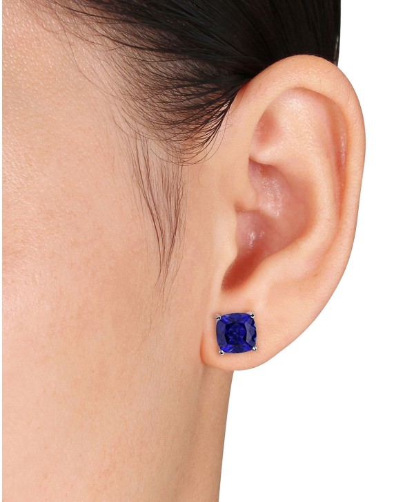 Created Sapphire (6 ct. t.w.) Cushion Stud Earrings