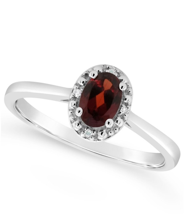 Diamond Accent and Garnet (1/2 ct. t.w.) Ring