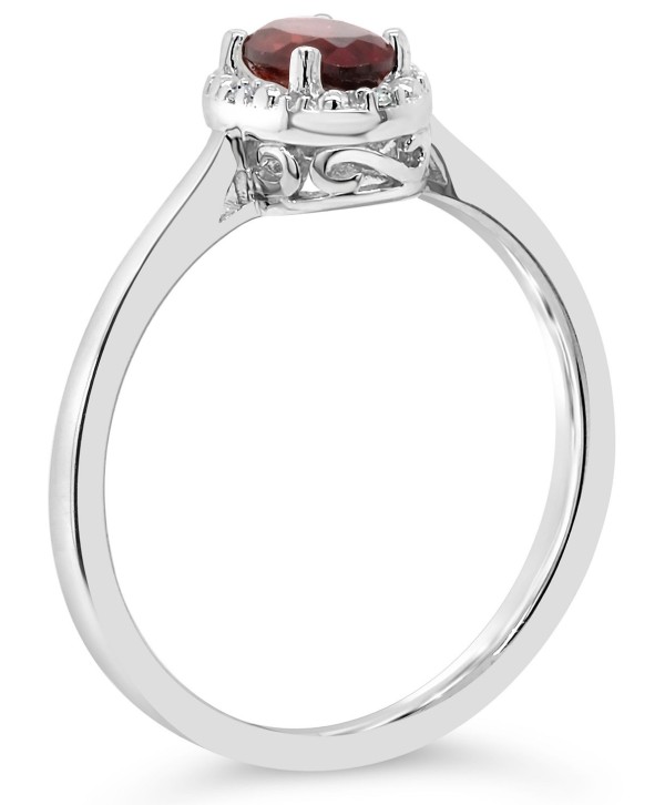 Diamond Accent and Garnet (1/2 ct. t.w.) Ring