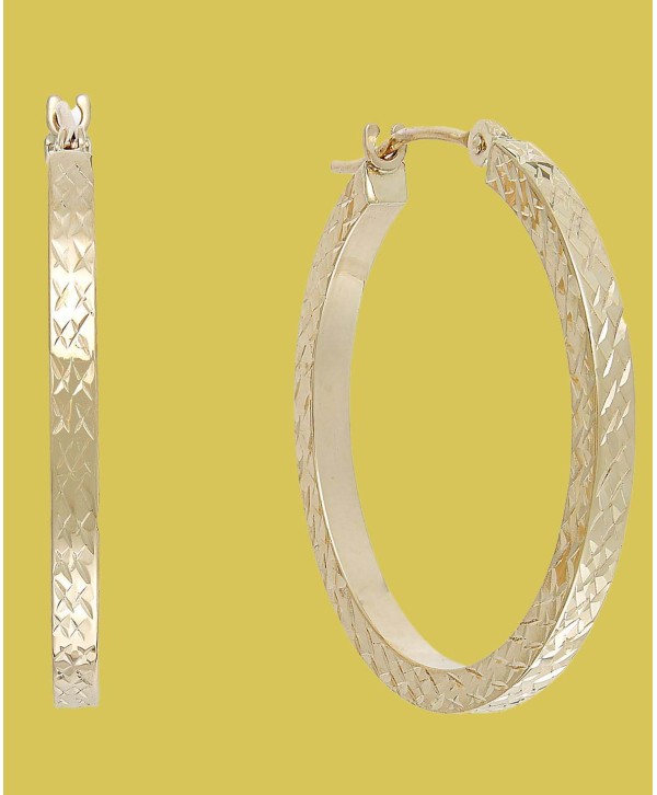 Diamond-Cut Hoop Earrings in 10k Gold, 25mm