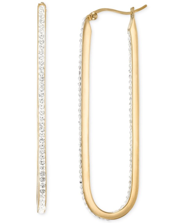 Crystal Pavé Inside Out Paperclip Hoop Earrings