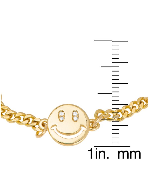 Gold Plated Cubic Zirconia Smiley Face Bracelet