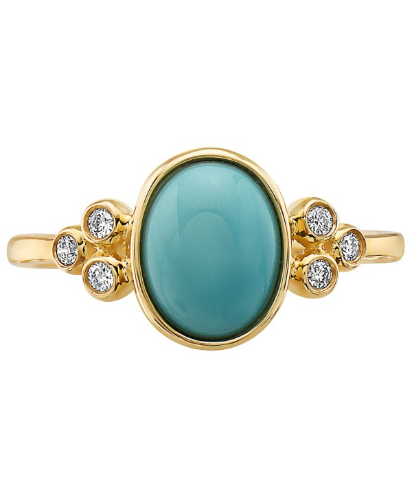 Turquoise & Diamond (1/10 ct. t.w.) Ring in 14k Gold