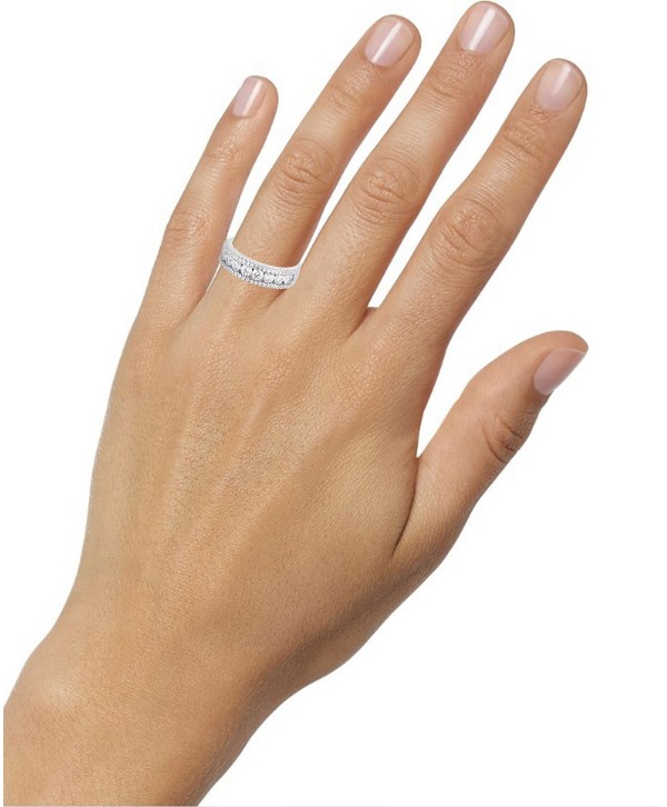 Sterling Silver Cubic Zirconia Three-Row Ring (2-1/10 ct. t.w.)