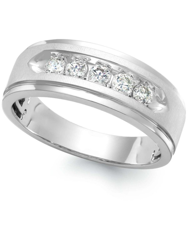 Men's Five-Stone Diamond Ring in 10k White Gold (1 ct. t.w.)