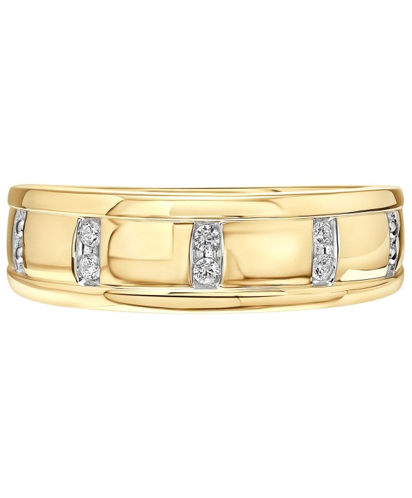 Men's Diamond Band (1/10 ct. t.w.) in 10k Yellow Gold and 10k White Gold