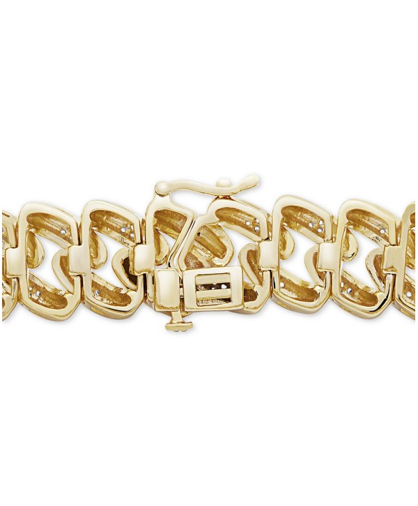 Men's Diamond Link Bracelet (1 ct. t.w.) in 14k Gold-Plated