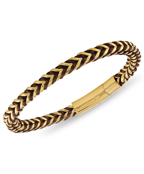 Cord Statement Bracelet in Gold Ion-Plated Stainless Steel or Stainless Steel