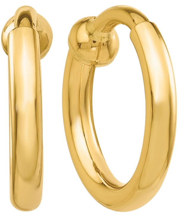 Polished Clip-On Hoop Earrings in 14k Gold