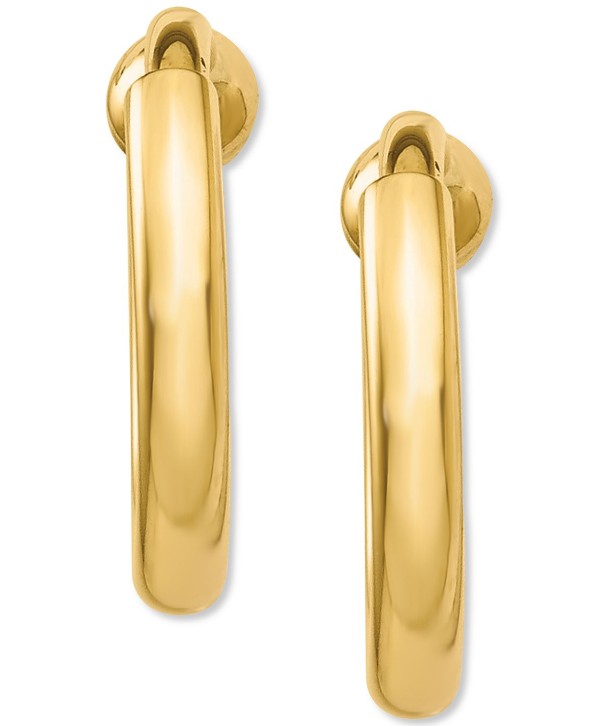 Polished Clip-On Hoop Earrings in 14k Gold