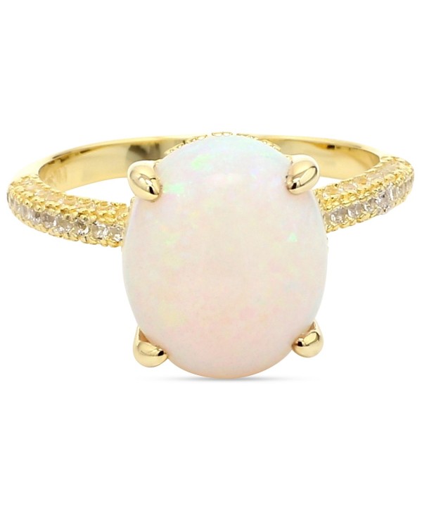 Opal (2 ct. t.w.) & White Topaz (1/10 ct. t.w.) in Gold-Plated