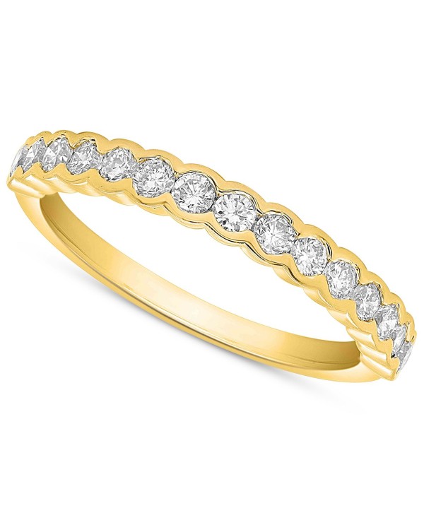  Diamond Scalloped Band (1/2 ct. t.w.) in 14k Gold-Plated