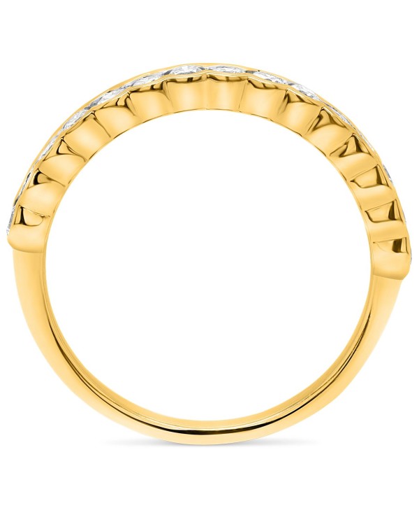  Diamond Scalloped Band (1/2 ct. t.w.) in 14k Gold-Plated